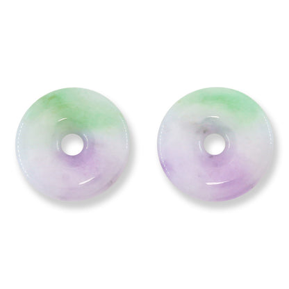 Lavender & Green Jadeite Jade Loose Pi Disc Pendant  | Jade Donut | UPC #400696