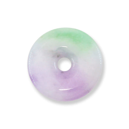 Lavender & Green Jadeite Jade Loose Pi Disc Pendant  | Jade Donut | UPC #400696