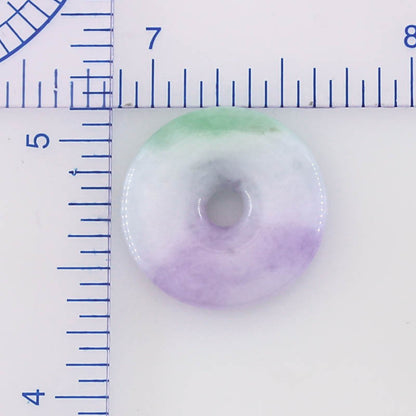 Lavender & Green Jadeite Jade Loose Pi Disc Pendant  | Jade Donut | UPC #400696