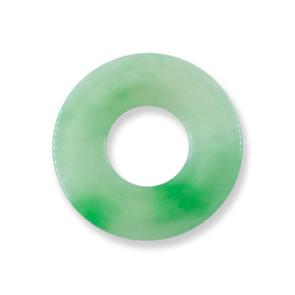 Green Jadeite Jade Loose Pi Disc Pendant  | Jade Donut | UPC #400689