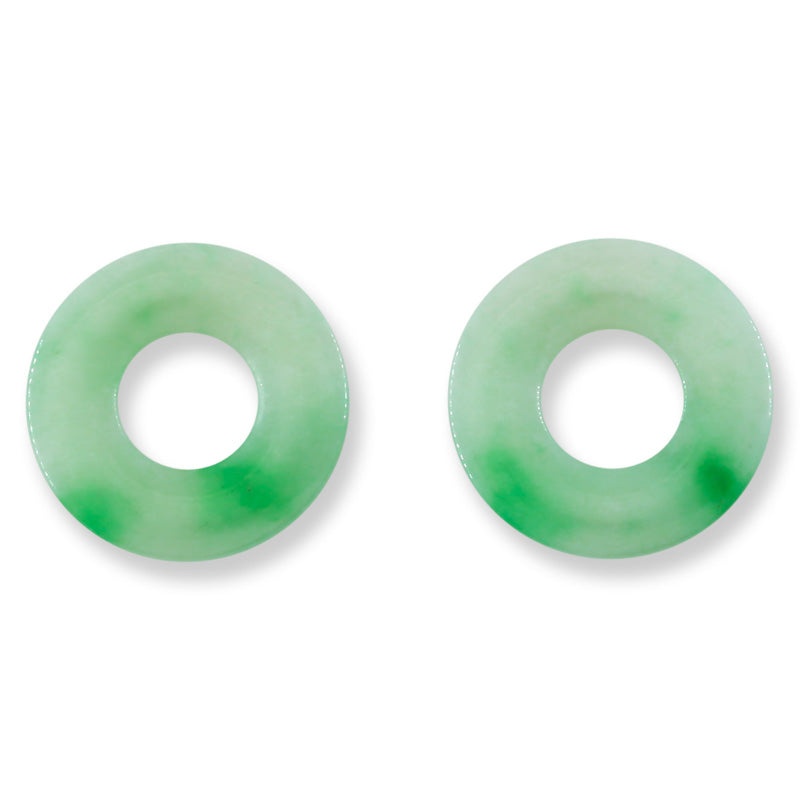 Green Jadeite Jade Loose Pi Disc Pendant  | Jade Donut | UPC #400689
