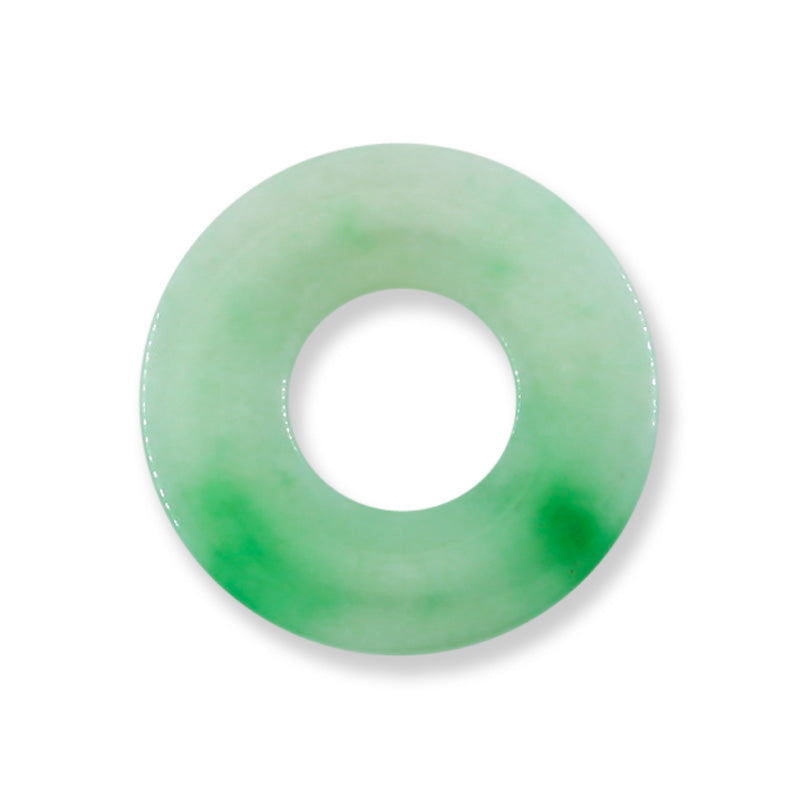 Green Jadeite Jade Loose Pi Disc Pendant  | Jade Donut | UPC #400689
