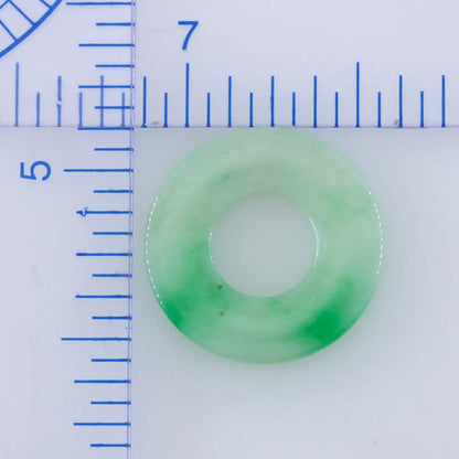 Green Jadeite Jade Loose Pi Disc Pendant  | Jade Donut | UPC #400689