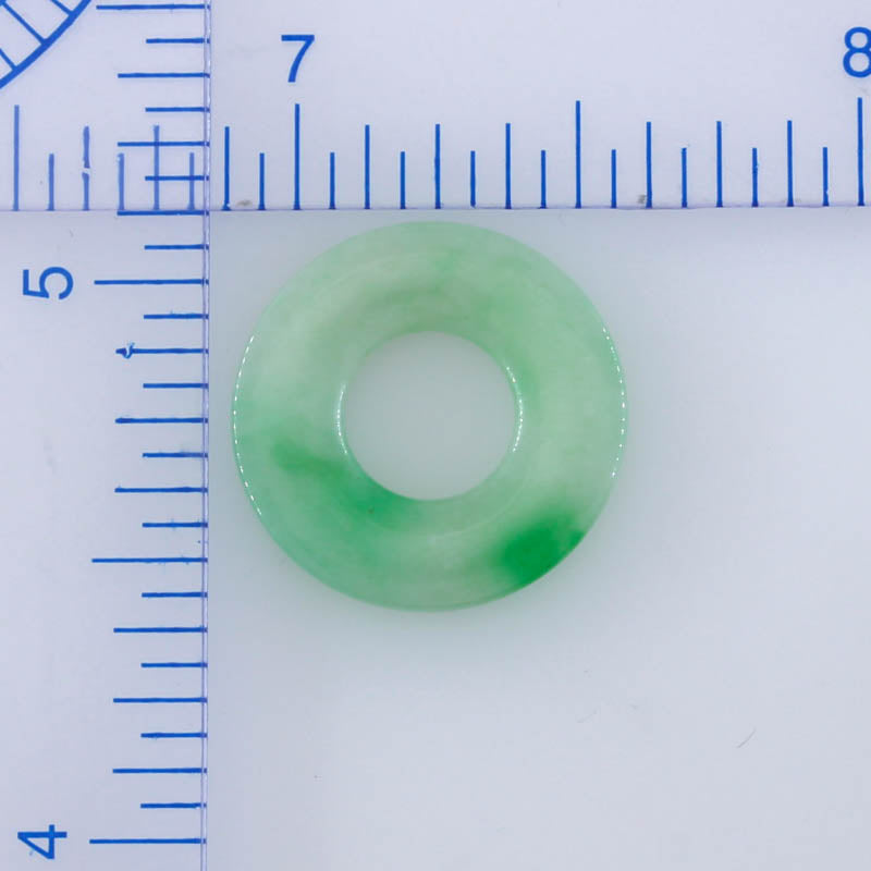 Green Jadeite Jade Loose Pi Disc Pendant  | Jade Donut | UPC #400689