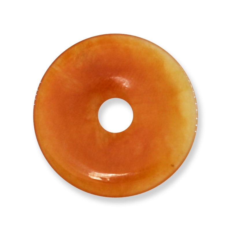 Red Jadeite Jade Loose PI Disc Pendant | Red Jade Donut | UPC #407121