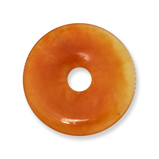 Red Jadeite Jade Loose PI Disc Pendant | Red Jade Donut | UPC #407121
