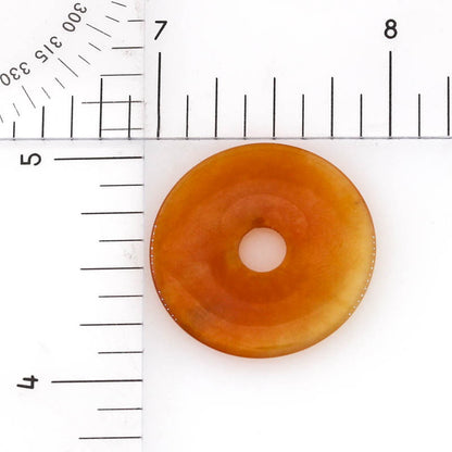 Red Jadeite Jade Loose PI Disc Pendant | Red Jade Donut | UPC #407121