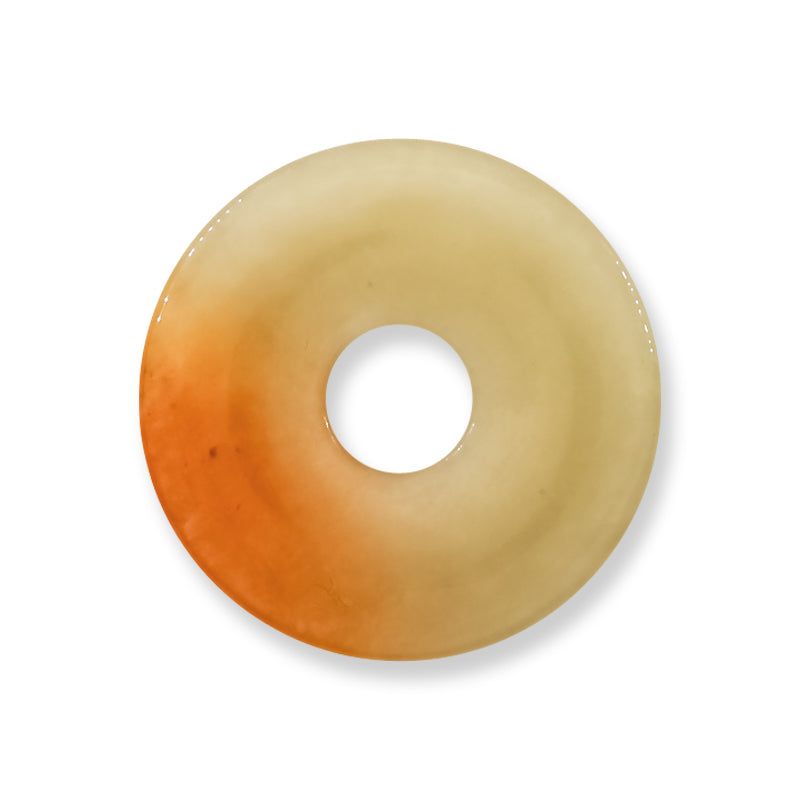 Red Jadeite Jade Loose PI Disc Pendant | Red Jade Donut | UPC #407336
