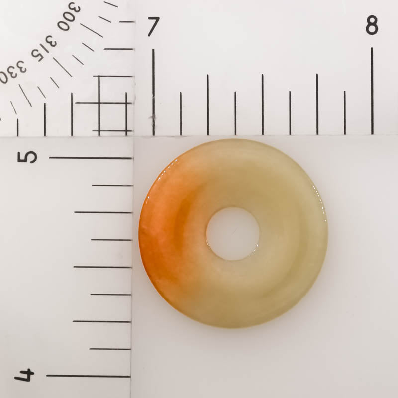 Red Jadeite Jade Loose PI Disc Pendant | Red Jade Donut | UPC #407336