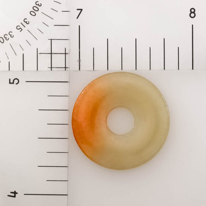 Red Jadeite Jade Loose PI Disc Pendant | Red Jade Donut | UPC #407336