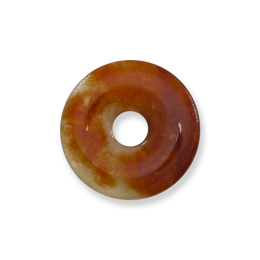 Red Jadeite Jade Loose PI Disc Pendant | Red Jade Donut | UPC #370548