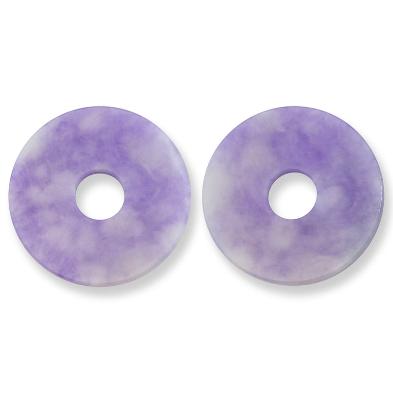Lavender Flat Jade Loose Disc Pendant  | Jade Donut | UPC #401037