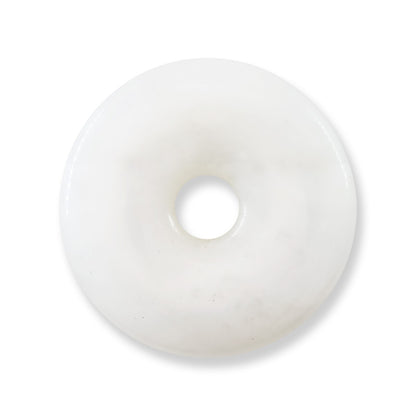 White Jadeite Jade Loose Pi Disc Pendant Carving | Jade Donut | UPC #407558