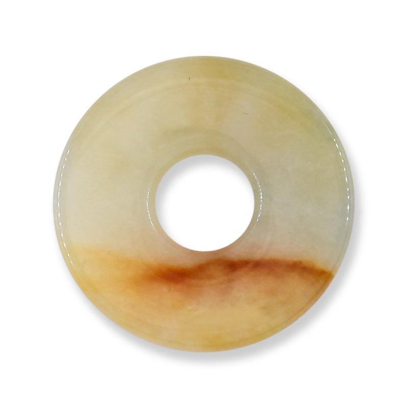 Yellow Jadeite Jade Loose Pi Disc Pendant | Jade Donut | UPC #229976