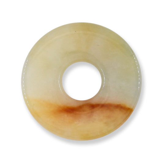Yellow Jadeite Jade Loose Pi Disc Pendant | Jade Donut | UPC #229976