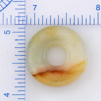 Yellow Jadeite Jade Loose Pi Disc Pendant | Jade Donut | UPC #229976