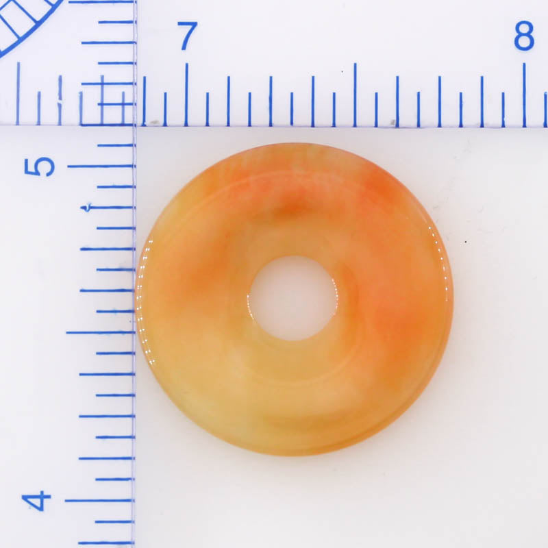 Yellow Jadeite Jade Loose Pi Disc Pendant | Jade Donut | UPC #252578