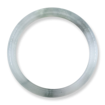 Grey Jadeite Jade Half Round Bangle 60.8mm | UPC #405455