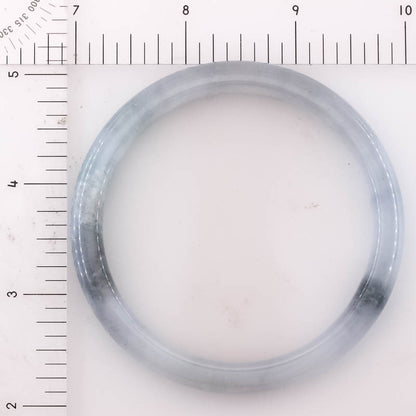 Grey Jadeite Jade Half Round Bangle 60.8mm | UPC #405455