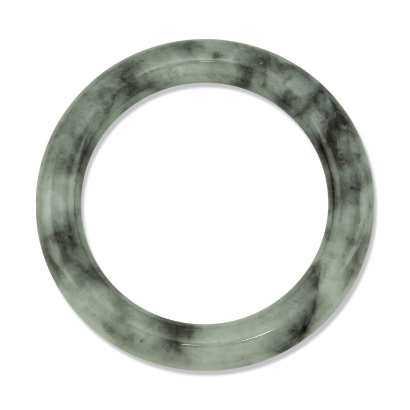 GREY CYLINDRICAL JADEITE JADE  BANGLE 56.9MM UPC #376007