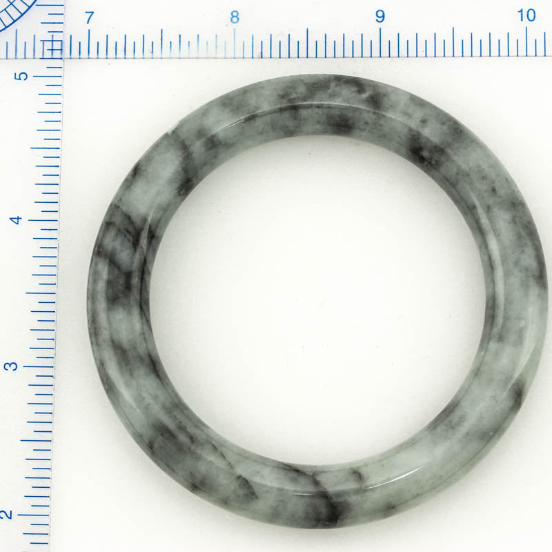 GREY CYLINDRICAL JADEITE JADE  BANGLE 56.9MM UPC #376007