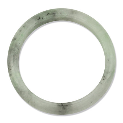 Grey Jadeite Jade Half Round Bangle 57.4mm | UPC #311862