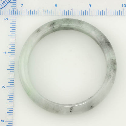 Grey Jadeite Jade Half Round Bangle 57.4mm | UPC #311862