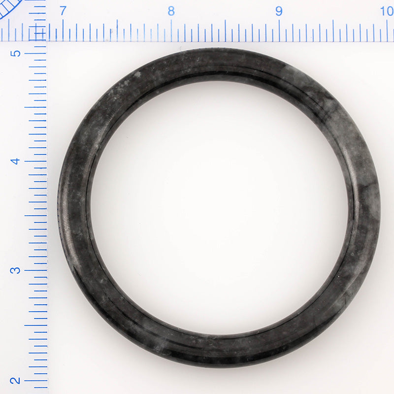 Grey Jadeite Jade Cylindrical Bangle 59.3mm | UPC #314214