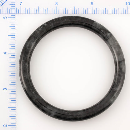 Grey Jadeite Jade Cylindrical Bangle 59.3mm | UPC #314214
