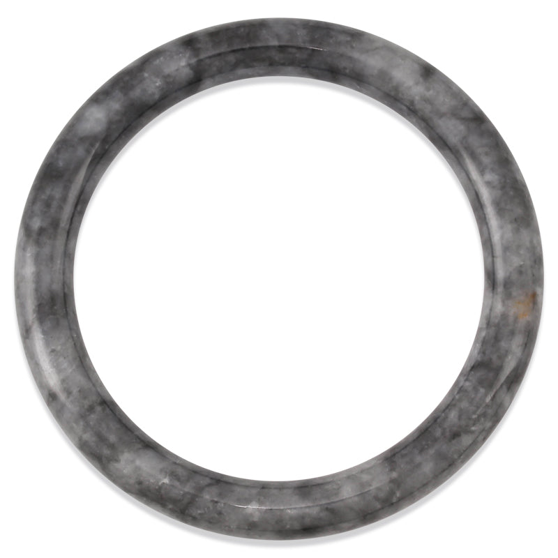 GREY JADEITE JADE CYLINDRICAL BANGLE 62.7MM UPC #327122