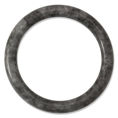 Grey Jadeite Jade Cylindrical Bangle 62.6mm | UPC #254978