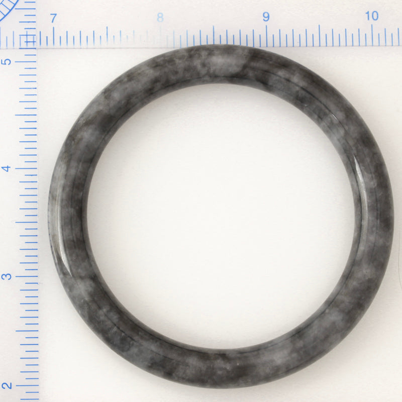 Grey Jadeite Jade Cylindrical Bangle 62.6mm | UPC #254978