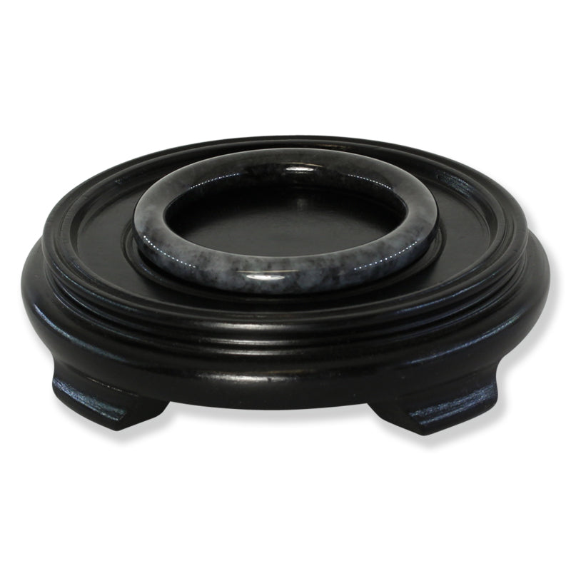 Grey Jadeite Jade Cylindrical Bangle 58.5mm | UPC #323032