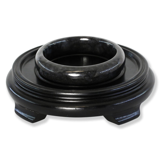 Grey Jadeite Jade Half Round Bangle 63.2mm | UPC #308299