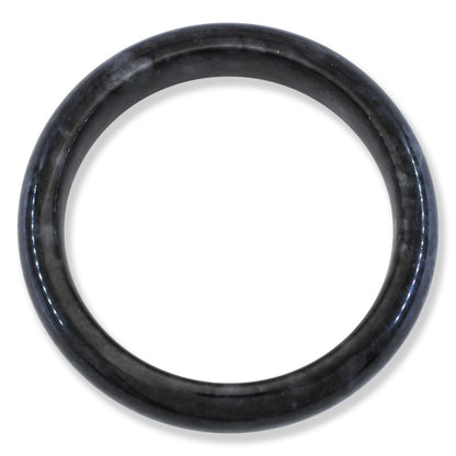 Grey Jadeite Jade Half Round Bangle 63.2mm | UPC #308299