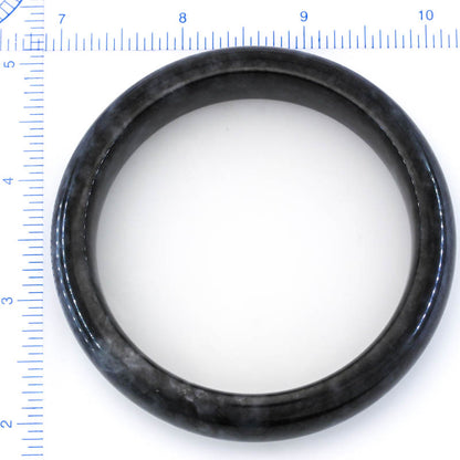 Grey Jadeite Jade Half Round Bangle 63.2mm | UPC #308299