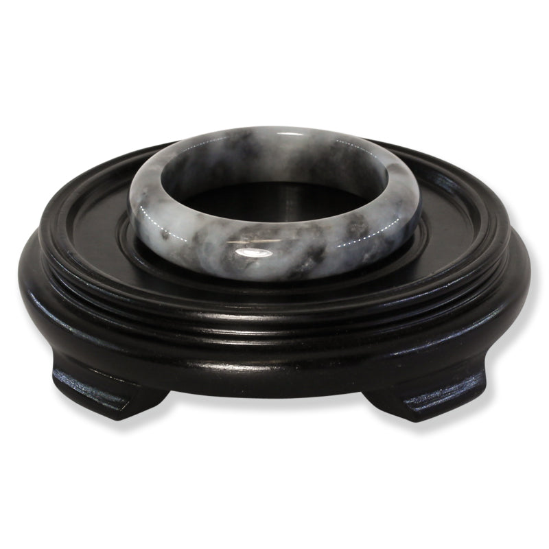 Grey Jadeite Jade Half Round Bangle 58.7mm | UPC #401723