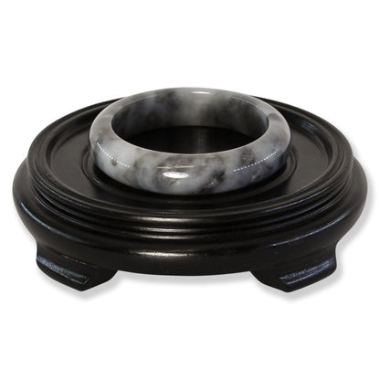 Grey Jadeite Jade Half Round Bangle 58.7mm | UPC #401723