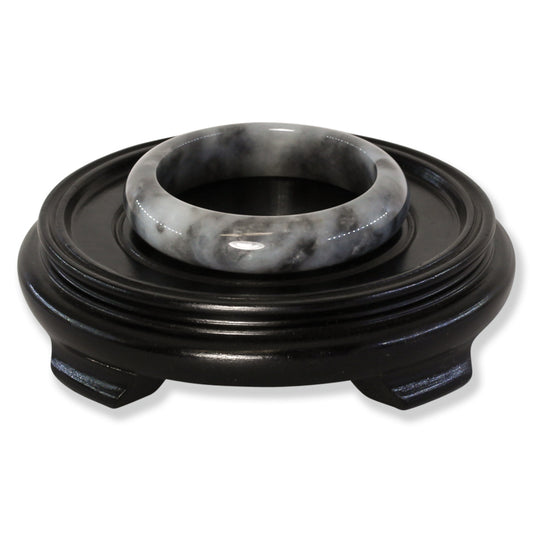 Grey Jadeite Jade Half Round Bangle 58.7mm | UPC #401723