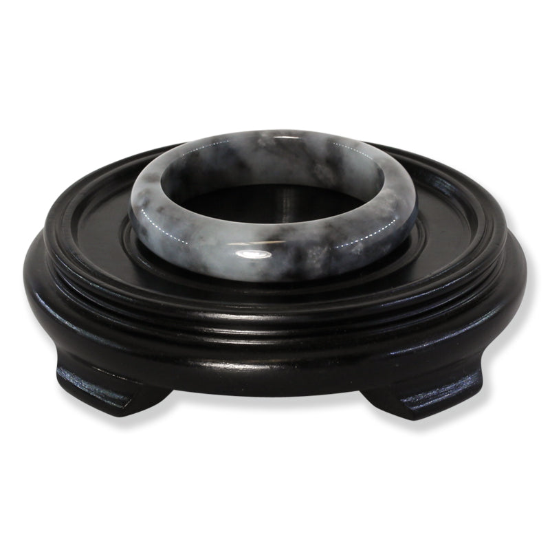 Grey Jadeite Jade Half Round Bangle 58.7mm | UPC #401723