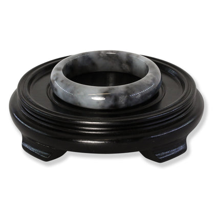 Grey Jadeite Jade Half Round Bangle 58.7mm | UPC #401723