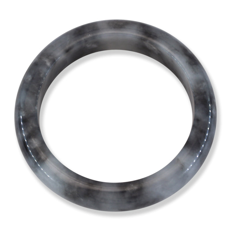 Grey Jadeite Jade Half Round Bangle 58.7mm | UPC #401723