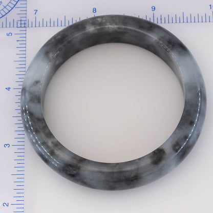 Grey Jadeite Jade Half Round Bangle 58.7mm | UPC #401723