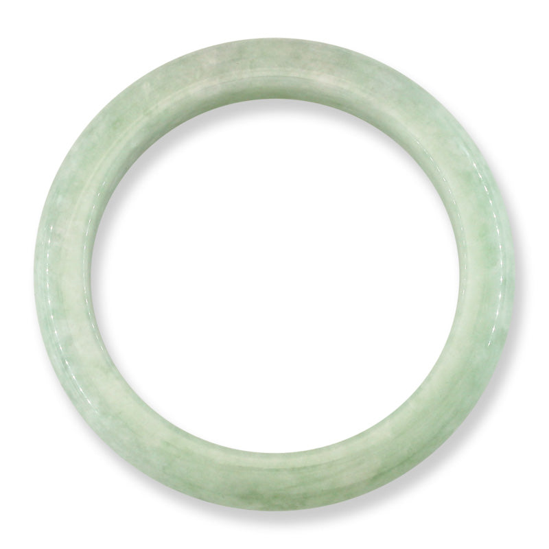 Green Jadeite Jade Half Round Bangle 58MM | UPC # 196605