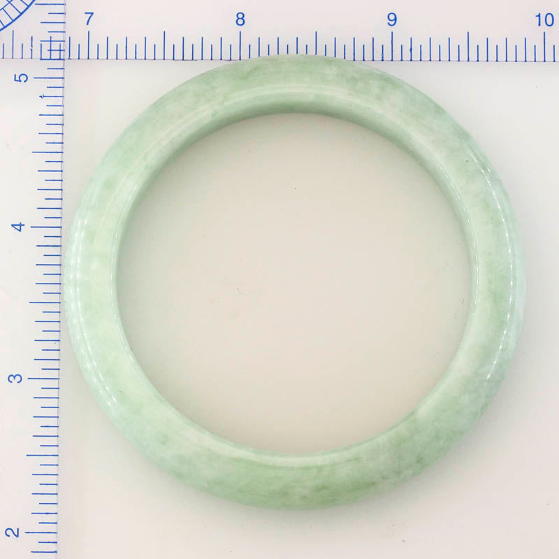 Green Jadeite Jade Half Round Bangle 58MM | UPC # 196605