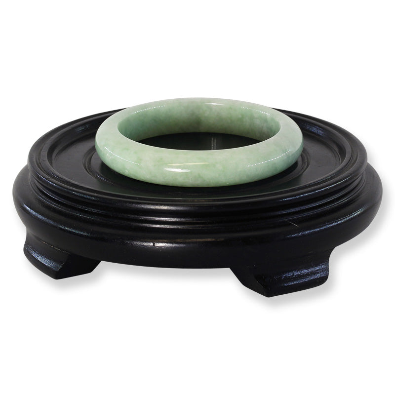 Green Jadeite Jade Half Round Bangle 58MM | UPC # 196605