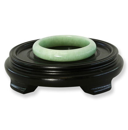 Green Jadeite Jade Half Round Bangle 57.1MM | UPC #279063