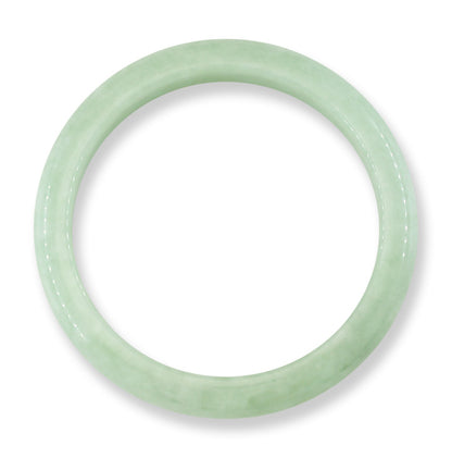 Green Jadeite Jade Half Round Bangle 57.1MM | UPC #279063