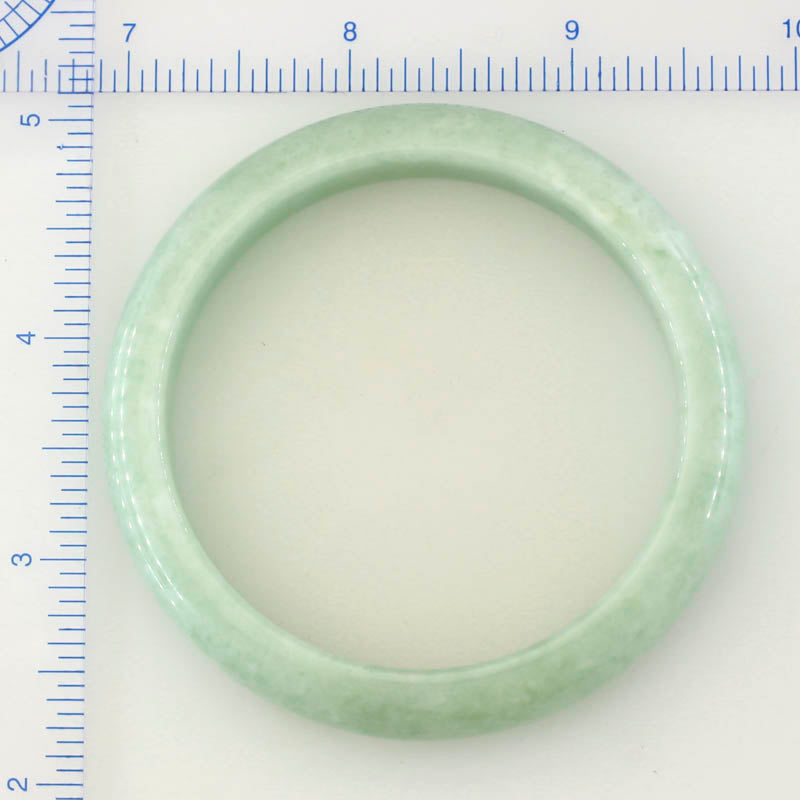 Green Jadeite Jade Half Round Bangle 57.1MM | UPC #279063