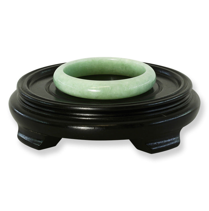 Green Jadeite Jade Half Round Bangle 57.1MM | UPC #279063